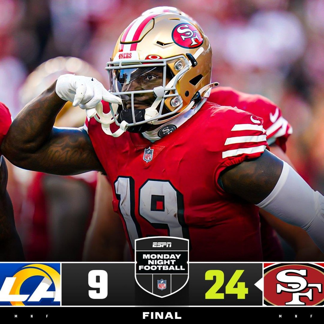 Les 49ers de San Francisco ont battu les Rams de Los Angeles 24-9